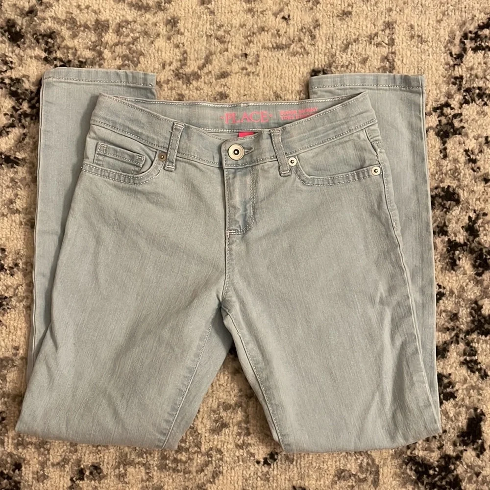 The Children's Place Girls Basic Stretch Skinny Jeans in Sky Wash, sz 8